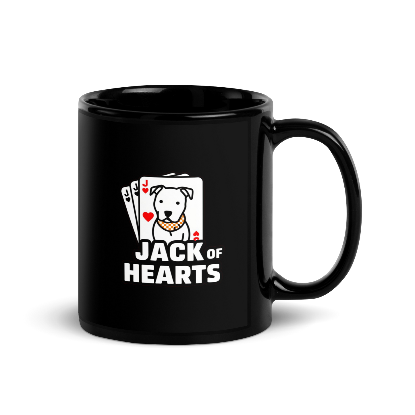 Jack of Hearts Black Glossy Mug