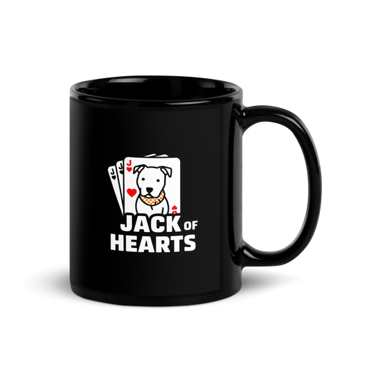 Jack of Hearts Black Glossy Mug